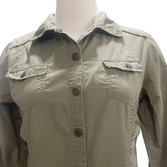 Deuce Jeans Utility Shirt Dress Army Green Button Front Cotton Safari Gorpcore M - Picture 7 of 12